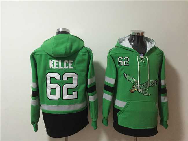 Mens Philadelphia Eagles #62 Jason Kelce Green Ageless Must-Have Lace-Up Pullover Hoodie,We sell and wholesale Mens Philadelphia Eagles #62 Jason Kelce Green Ageless Must-Have Lace-Up Pullover Hoodie on line form chian!